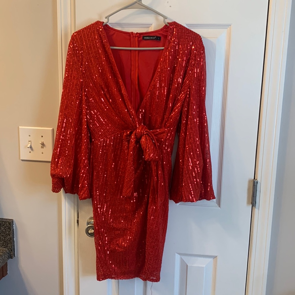 Large sparkly red dress from shein